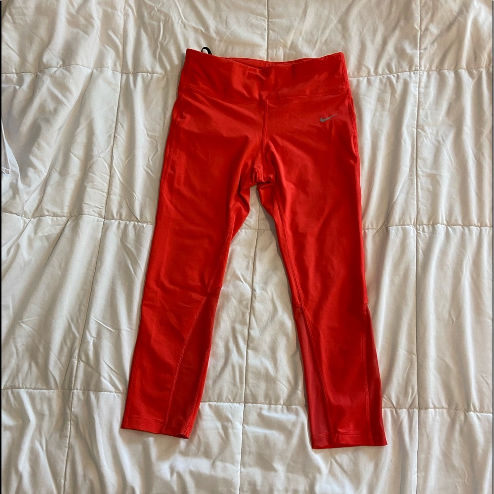 Poppy Red Nike workout tights/ leggings